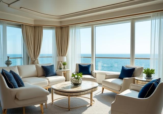 Interno suite di lusso su nave da crociera