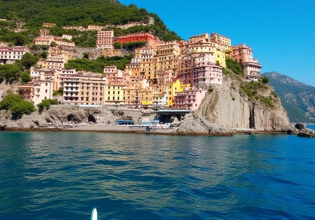 La scogliera di Positano vista dal mare